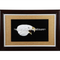 Wall Decorative MOP Eagle Head Shape Picture with Wooden Frame